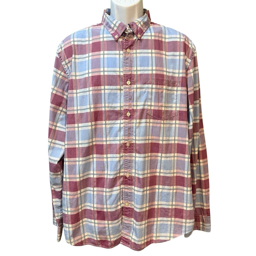 Banana Republic Button Down Plaid Mens‎ XL Camden Fit Shirt Long Sleeve Cotton